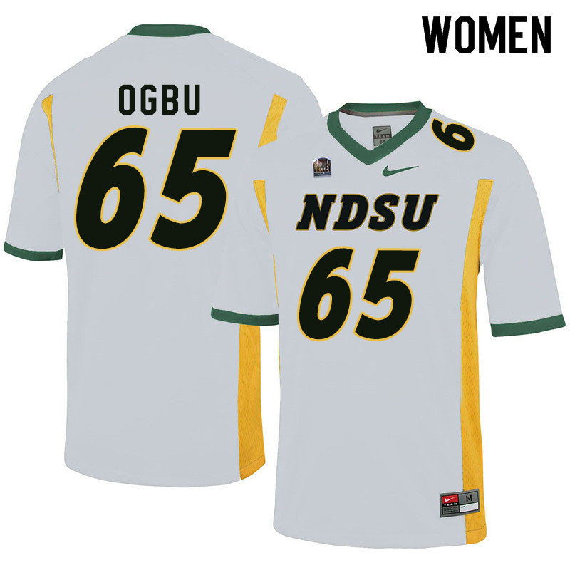 Women #65 Bartholomew Ogbu North Dakota State Bison College Football Jerseys Sale-White